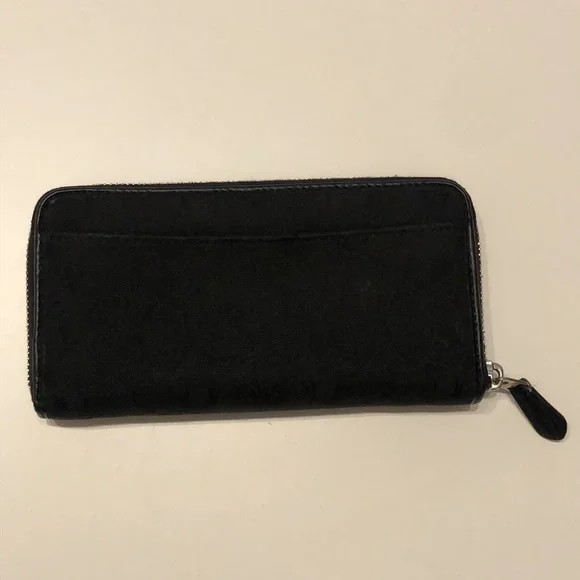 Coach Black Canvas Zipper Wallet - Picture 4 of 6